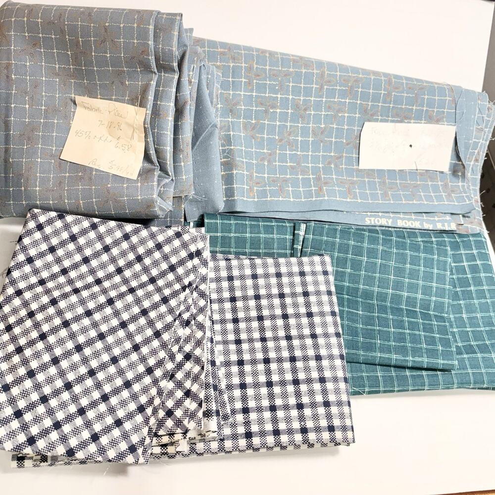 Story Book by RJR & More Fabrics Vintage Estate Remnants Checkered Patterns 1lb+